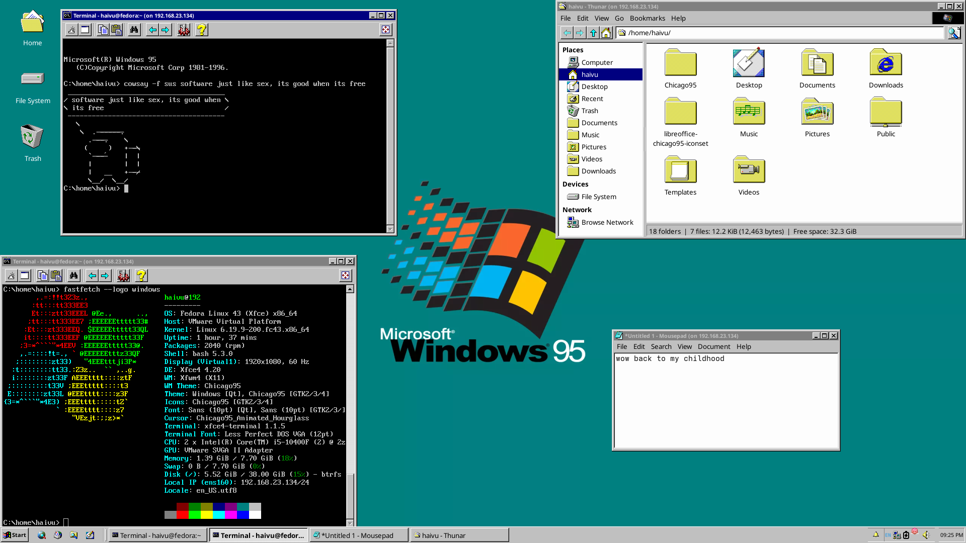 Desktop ricing example — minimalist Linux desktop customization
