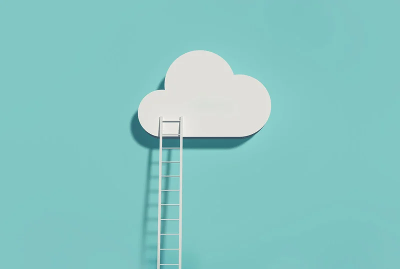Cloud ladder reaching to sky
